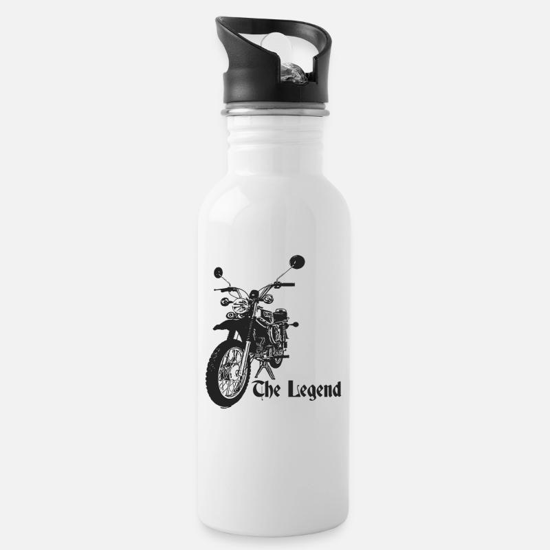 Simson - S51 - Enduro - The Legend - Trinkflasche mit integriertem Trinkhalm - Weiß
