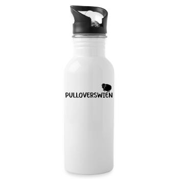 Pulloverswien Plattdeutsch Ostfriesisch Schaf - Trinkflasche mit integriertem Trinkhalm - Weiß - Rechts