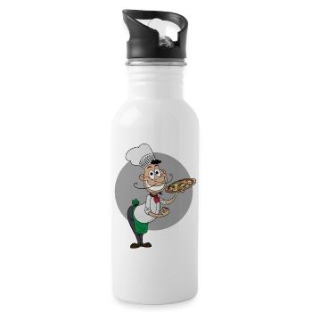 Pizza chef - Water bottle with straw - white - Right