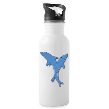 Delphine - Trinkflasche mit integriertem Trinkhalm - Weiß - Rechts