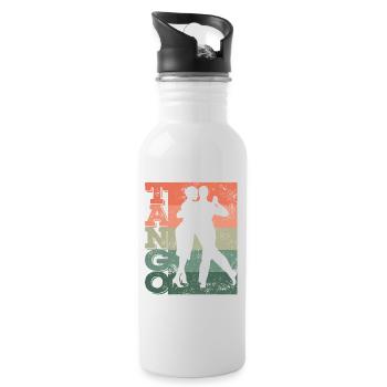 Tango Argentino Retro Vintage Tango Vals Dance - Trinkflasche mit integriertem Trinkhalm - Weiß - Rechts
