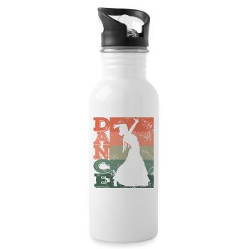 Flamenco Dancer Dance Flamenco Dress - Water bottle with straw - white - Right