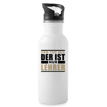 Lehrer - Trinkflasche mit integriertem Trinkhalm - Weiß - Rechts