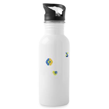 Down-Syndrom-Bewusstsein - Trinkflasche mit integriertem Trinkhalm - Weiß - Rechts
