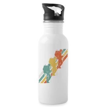 Wandern Wanderer - Trinkflasche mit integriertem Trinkhalm - Weiß - Rechts