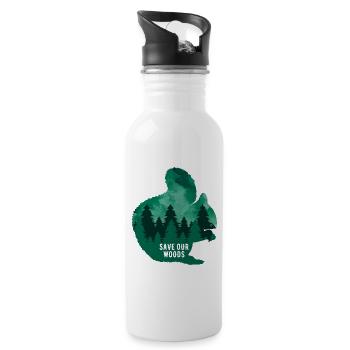 Protection de l’environnement Écureuils Changement climatique Conservation de la nature - Gourde avec paille intégrée - blanc - Droite