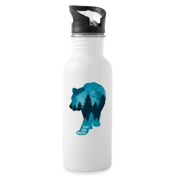 Climate Change Environmental Protection Bear - Water bottle with straw - white - Right