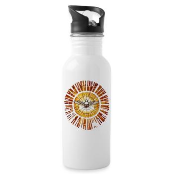 Dove of Peace Vintage - Water bottle with straw - white - Right