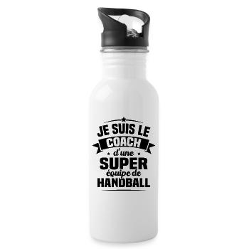 Je Suis Le Coach D'une Super Équipe De Handball - Gourde avec paille intégrée - blanc - Droite