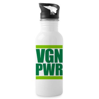 VGN PWR Logo - Gourde avec paille intégrée - blanc - Droite