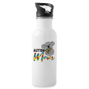 autism awareness month autism Mom Koala - Trinkflasche mit integriertem Trinkhalm - Weiß - Rechts