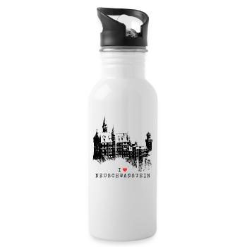 Neuschwanstein Allemagne Bavière J’aime l’Allemagne - Gourde avec paille intégrée - blanc - Droite