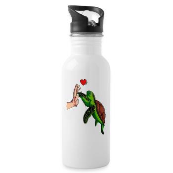 Tortoises - Water bottle with straw - white - Right