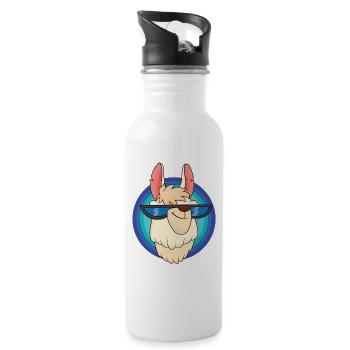Cooles Lama mit Sonnenbrille - Trinkflasche mit integriertem Trinkhalm - Weiß - Rechts
