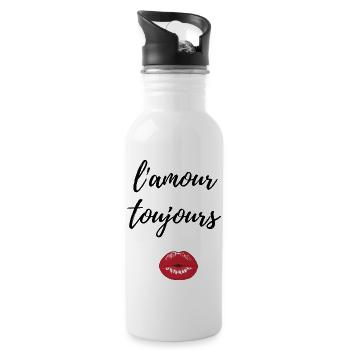 l amour toujours - Water bottle with straw - white - Right