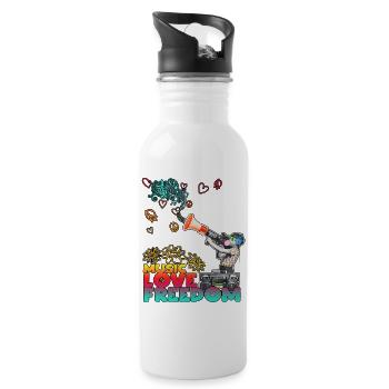 Cool - Trinkflasche mit integriertem Trinkhalm - Weiß - Rechts