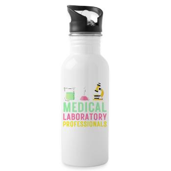 Med Labortechniker Medical Laboratory Professional - Trinkflasche mit integriertem Trinkhalm - Weiß - Rechts