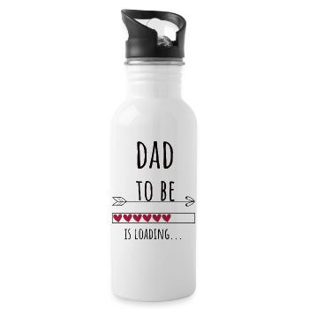 Dad-to-be Father-to-be Gift - Water bottle with straw - white - Right