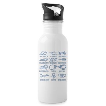 12 Knoten Boot Segeln Kapitän - Trinkflasche mit integriertem Trinkhalm - Weiß - Rechts