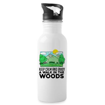 Mountains Hiking Mountaineering Mountains Gift - Water bottle with straw - white - Right