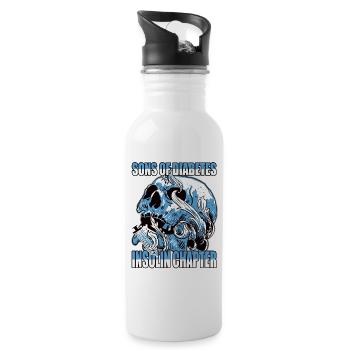 Sons of Diabetes Insulin Chapter Design - Water bottle with straw - white - Right