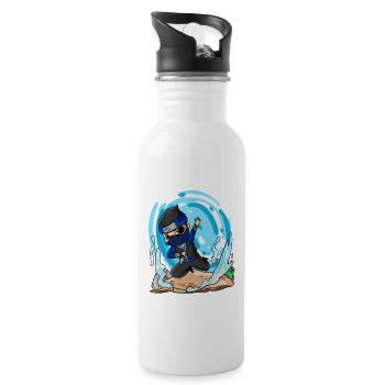 Motif Ninja pour enfants - Gourde avec paille intégrée - blanc - Droite