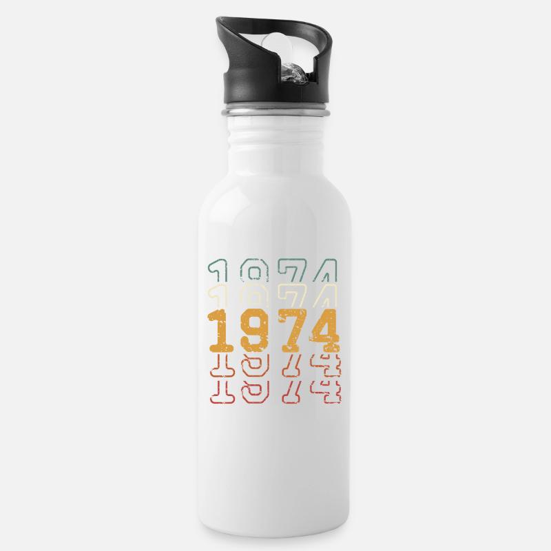 1974 - Gourde avec paille intégrée - blanc