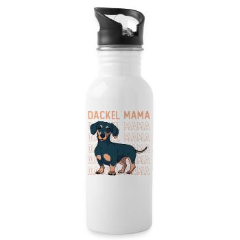 Dackel Mama - Trinkflasche mit integriertem Trinkhalm - Weiß - Rechts
