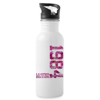 LIMITED EDITION 1984 PINK 42ND BIRTHDAY - Water bottle with straw - white - Right