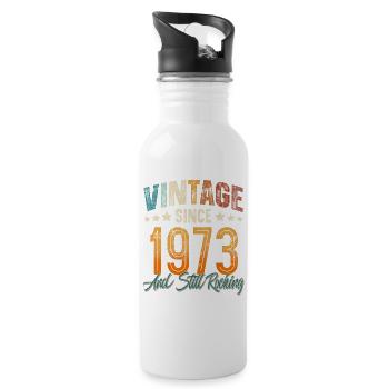 1973 Année de naissance Anniversaire Année de construction Millésime - Gourde avec paille intégrée - blanc - Droite