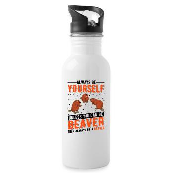 Beaver Beaver Dam Beaver - Water bottle with straw - white - Right