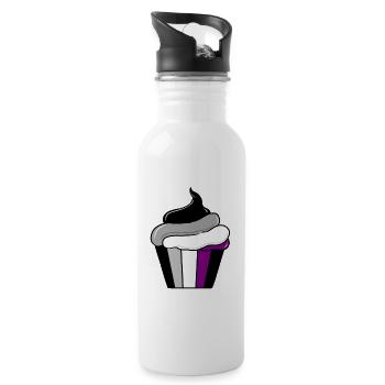 Ace Pride Cupcake - Trinkflasche mit integriertem Trinkhalm - Weiß - Rechts
