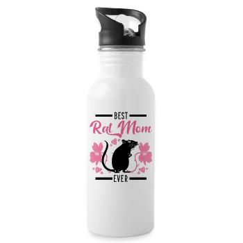 Rats Mama Rat Owner Rats Girl - Water bottle with straw - white - Right