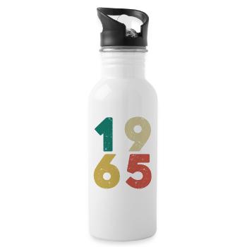 1965 - Millésime 1965 Rétro Vintage - Gourde avec paille intégrée - blanc - Droite