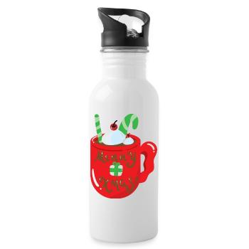 Weihnachten Tasse - Trinkflasche mit integriertem Trinkhalm - Weiß - Rechts