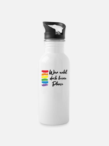 War wohl doch keine Phase LGBT Geschenk - Trinkflasche mit integriertem Trinkhalm - Weiß