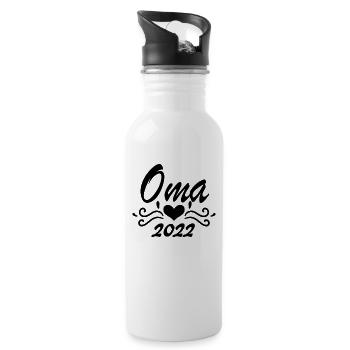 Oma 2022 - Werdende Oma 2022 - Trinkflasche mit integriertem Trinkhalm - Weiß - Rechts