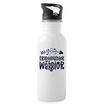 Granddaughter Of A Warrior - Water bottle with straw - white - Right