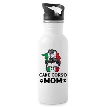 Cane Corso Mom - Water bottle with straw - white - Right