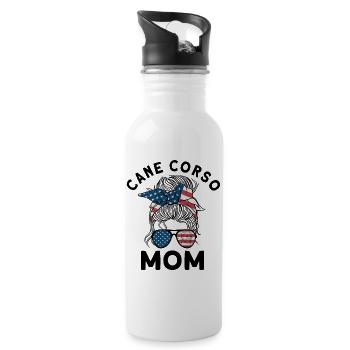 Cane Corso Mom - Trinkflasche mit integriertem Trinkhalm - Weiß - Rechts