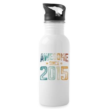 2015 Naissance Année de naissance - Gourde avec paille intégrée - blanc - Droite