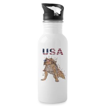 Lunettes de soleil Patriotic Bulldog USA - Gourde avec paille intégrée - blanc - Droite
