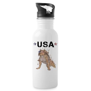 American Staffordshire Terrier - Gourde avec paille intégrée - blanc - Droite