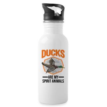 Les canards sont mes animaux spirituels éleveurs de canards - Gourde avec paille intégrée - blanc - Droite