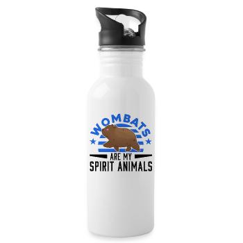 Wombats are my spirit animals - Water bottle with straw - white - Right