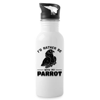 Cockatiel Oiseau Perroquet Oiseau Je serais - Gourde avec paille intégrée - blanc - Droite