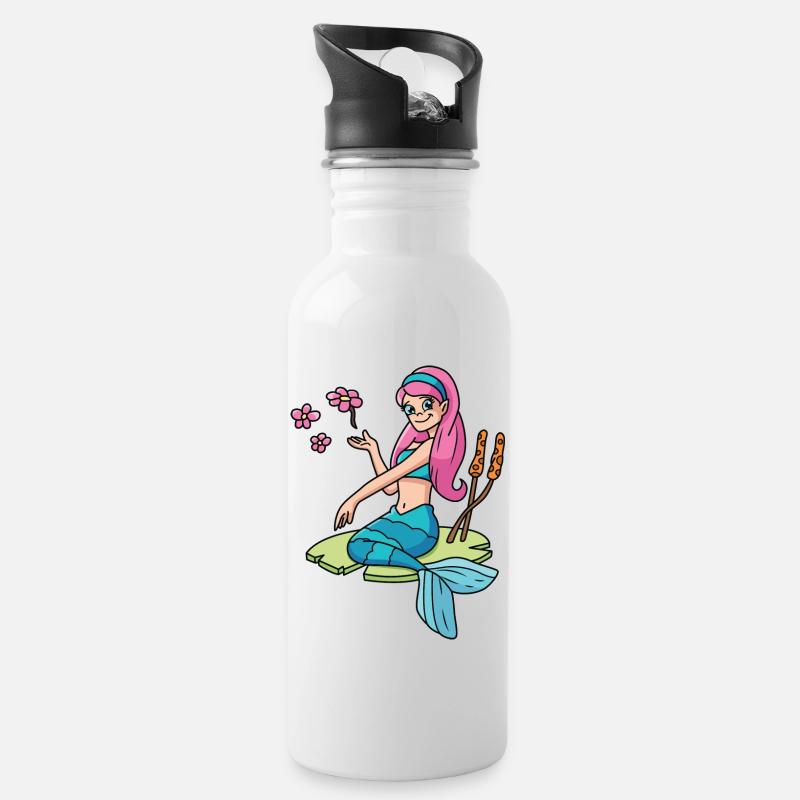 Sirène - Gourde avec paille intégrée - blanc