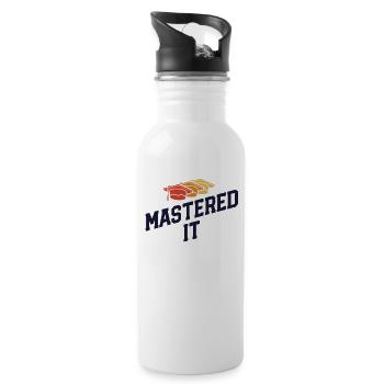 Mastered It Masters Abschlussfeier - Trinkflasche mit integriertem Trinkhalm - Weiß - Rechts