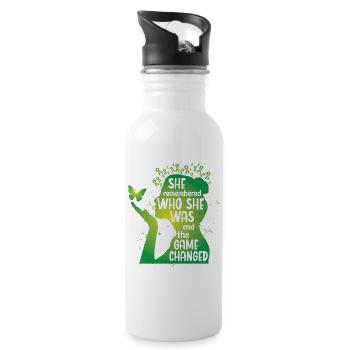 She remebered who she was - Trinkflasche mit integriertem Trinkhalm - Weiß - Rechts