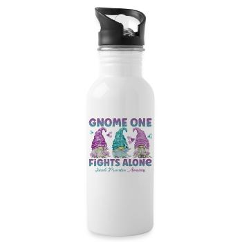 Gnome One lutte contre la prévention du suicide - Gourde avec paille intégrée - blanc - Droite